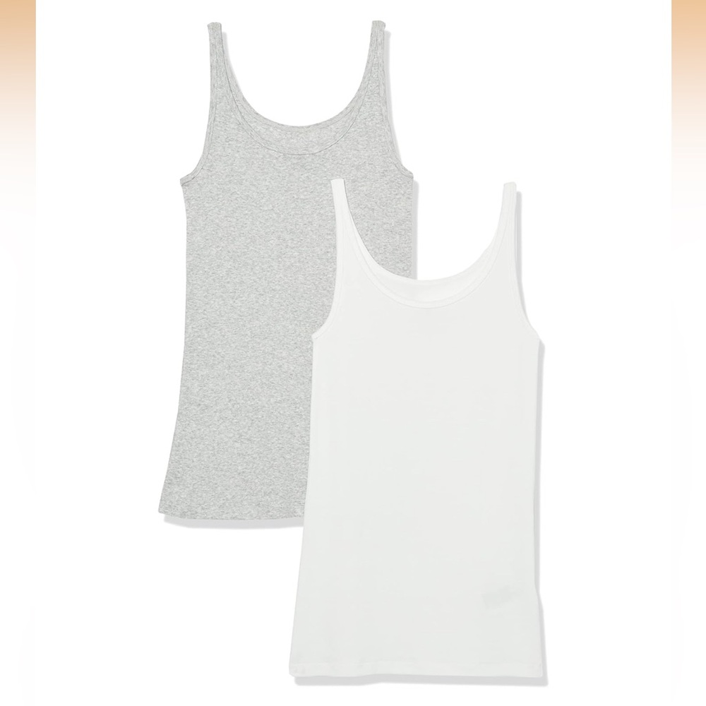 Amazon Essentials Women's Gray and White Tank Tops